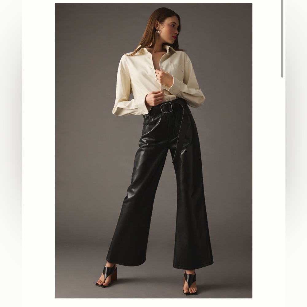 Leather gaucho pants